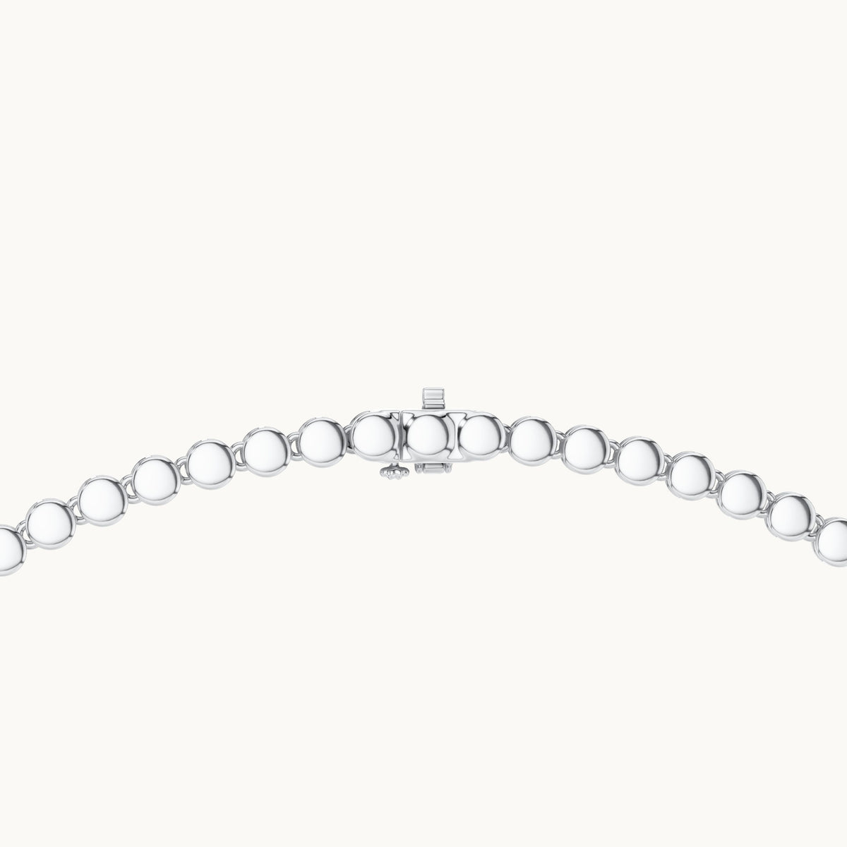 Round lab-grown diamond graduated riviera necklace in white gold, 7.884 CT TW, view 4