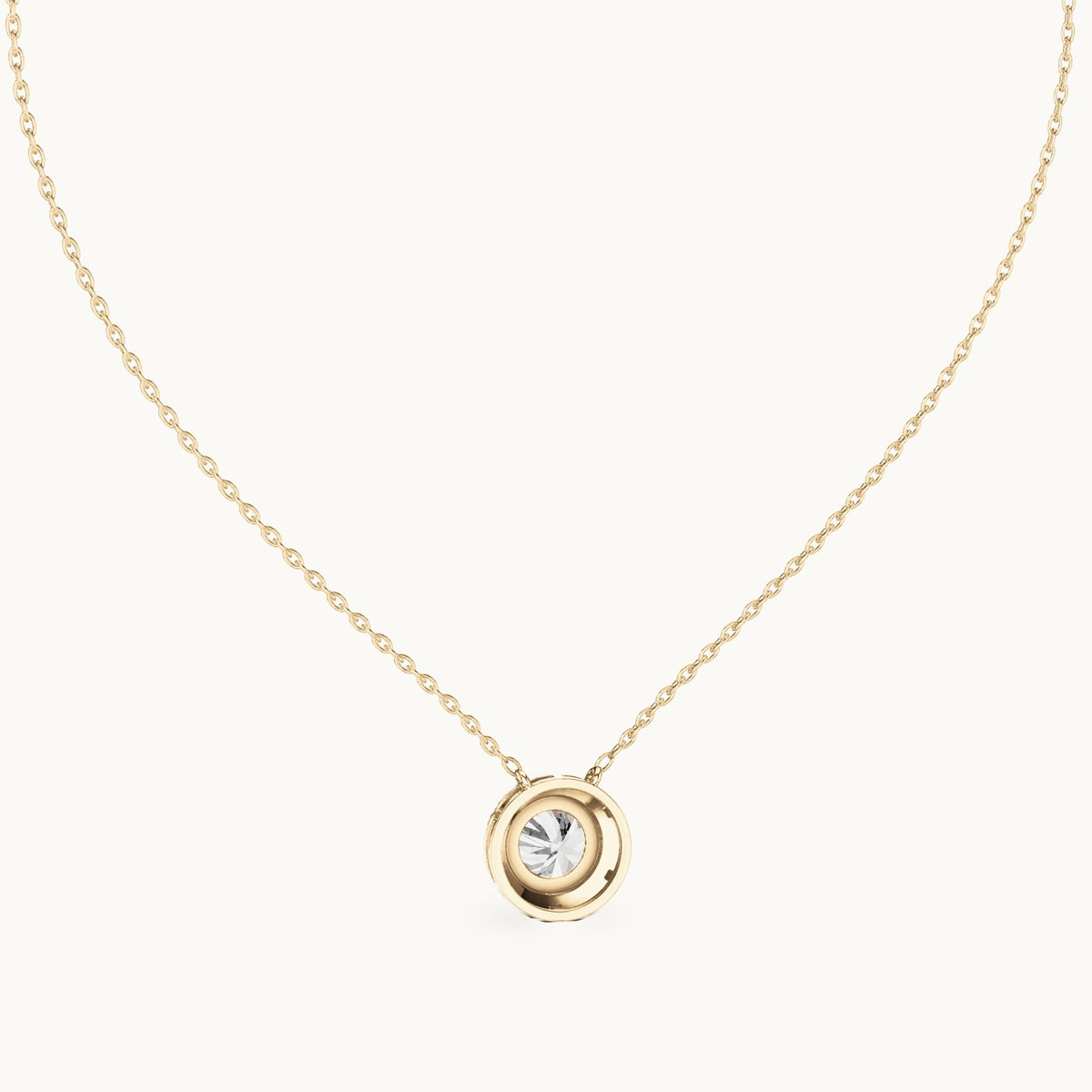 Round lab-grown diamond side-loop halo pendant in yellow gold, 2.385 CT TW, view 4