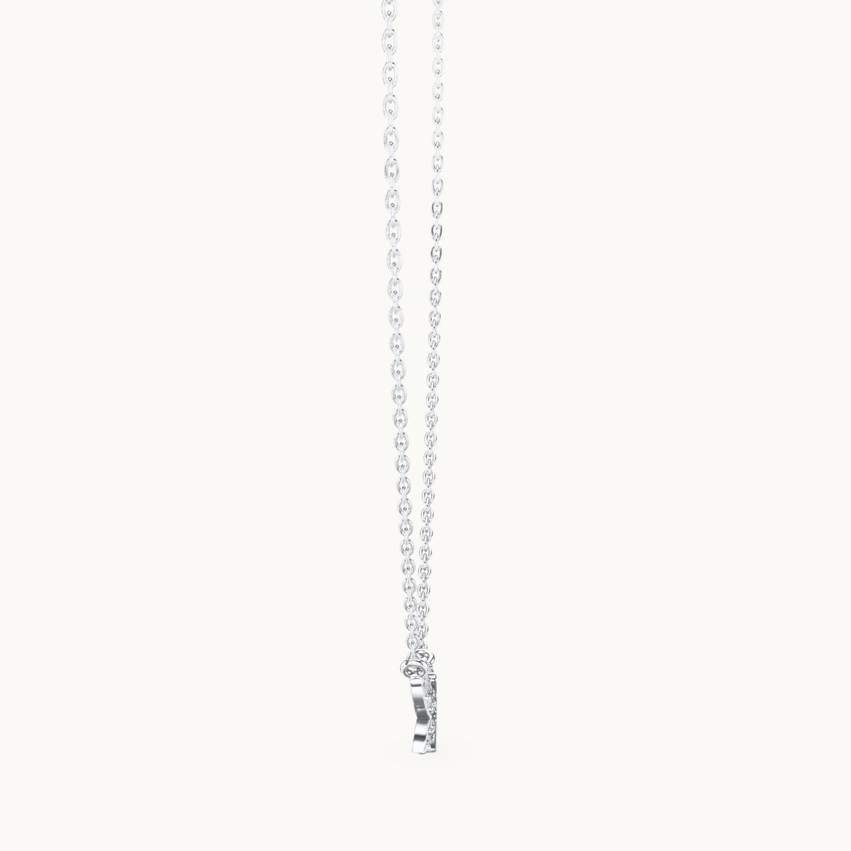 Round lab-grown diamond butterfly pendant in white gold, 0.24 CT TW, view 3