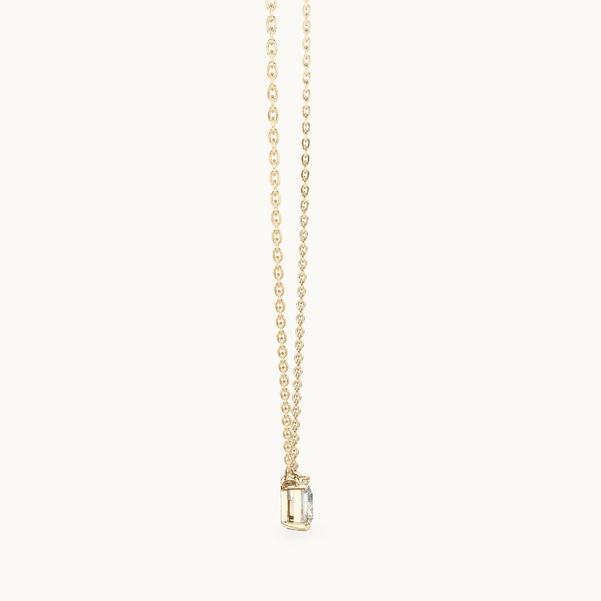 Pear and emerald-cut lab-grown diamond toi et moi pendant in yellow gold, 0.96 CT TW, view 3