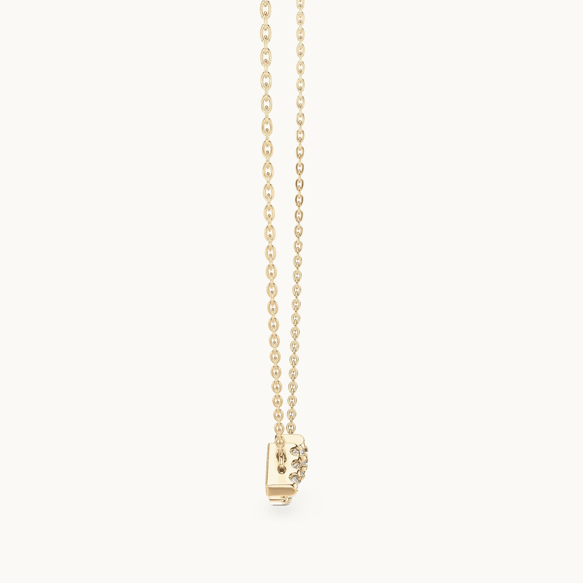 Round lab-grown diamond curved pave bar pendant in yellow gold, 0.38 CT TW, view 3
