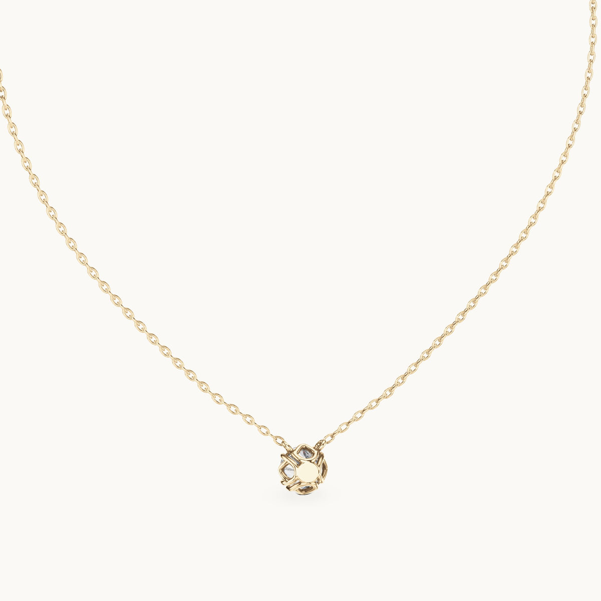 Round lab-grown diamond side-loop solitaire pendant in yellow gold, 1.00 CT TW, view 4