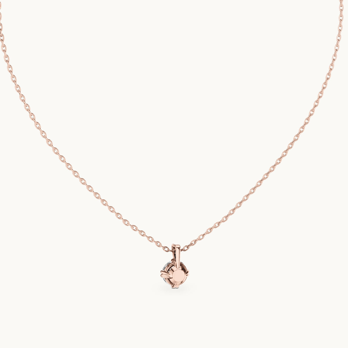 Round lab-grown diamond solitaire pendant in rose gold, 1.00 CT TW, view 4
