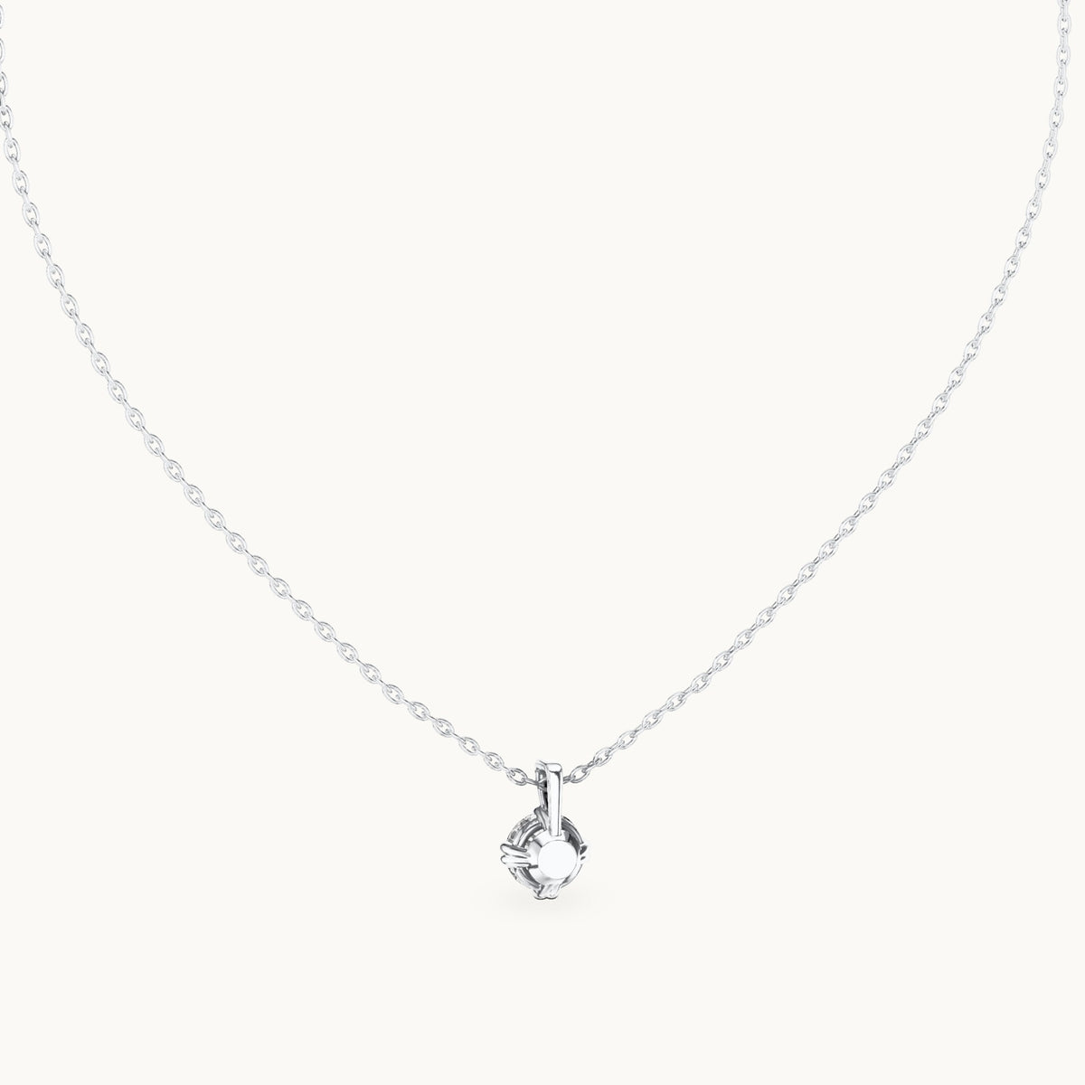 Round lab-grown diamond solitaire pendant in white gold, 1.00 CT TW, view 4