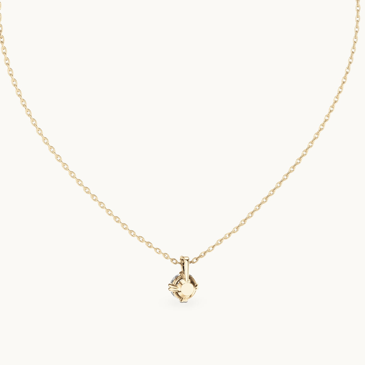 Round lab-grown diamond solitaire pendant in yellow gold, 1.00 CT TW, view 4