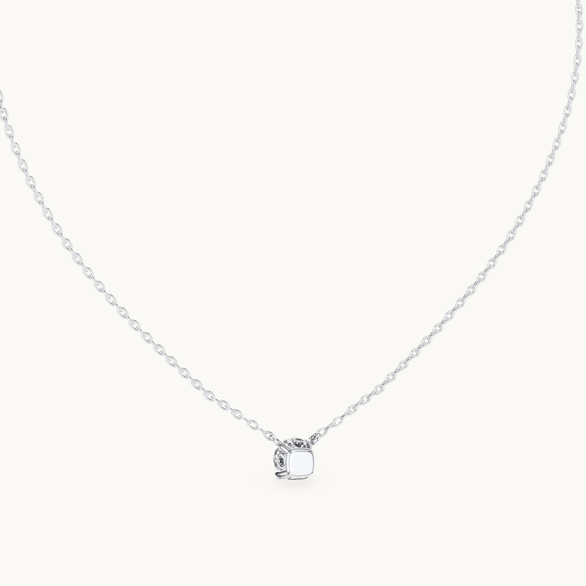 Round lab-grown diamond floating solitaire pendant in white gold, 0.85 CT TW, view 4
