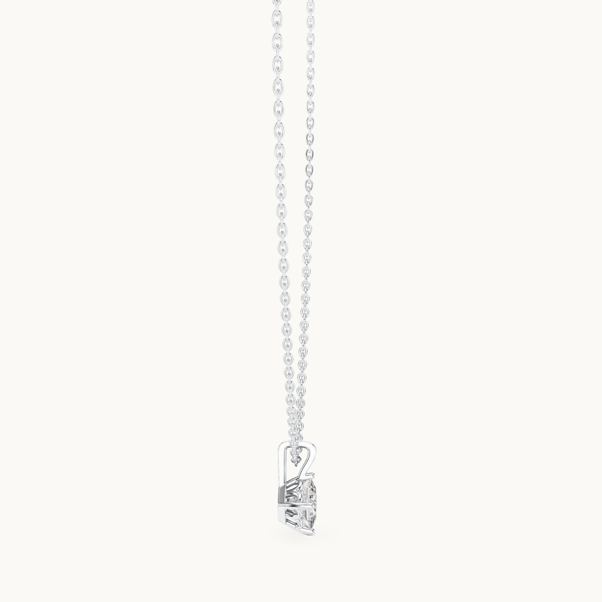 Princess-cut lab-grown diamond solitaire pendant in white gold, 0.75 CT TW, view 3