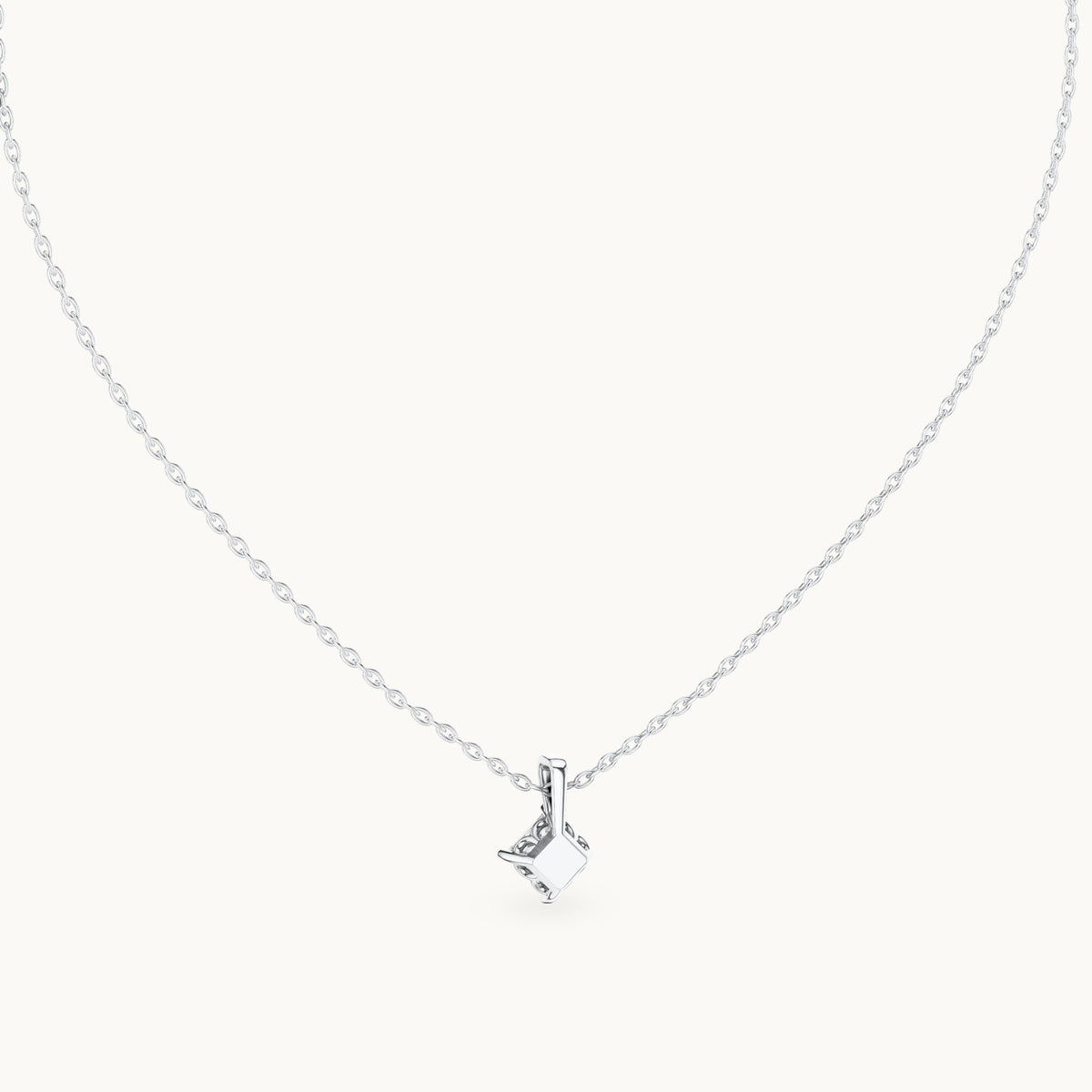 Princess-cut lab-grown diamond solitaire pendant in white gold, 0.75 CT TW, view 4