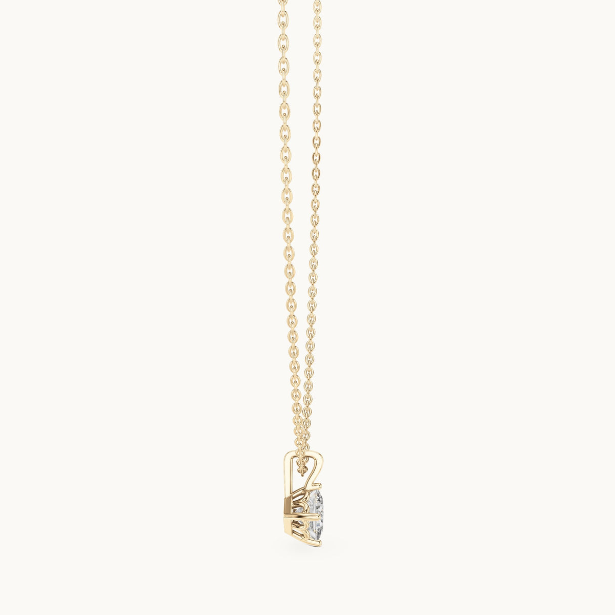 Princess-cut lab-grown diamond solitaire pendant in yellow gold, 0.75 CT TW, view 3