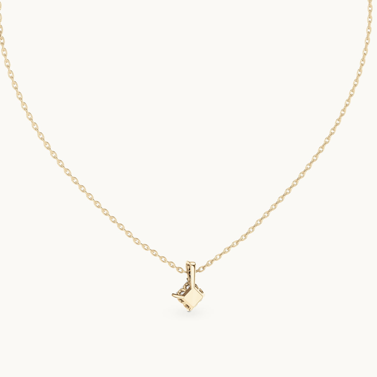 Princess-cut lab-grown diamond solitaire pendant in yellow gold, 0.75 CT TW, view 4