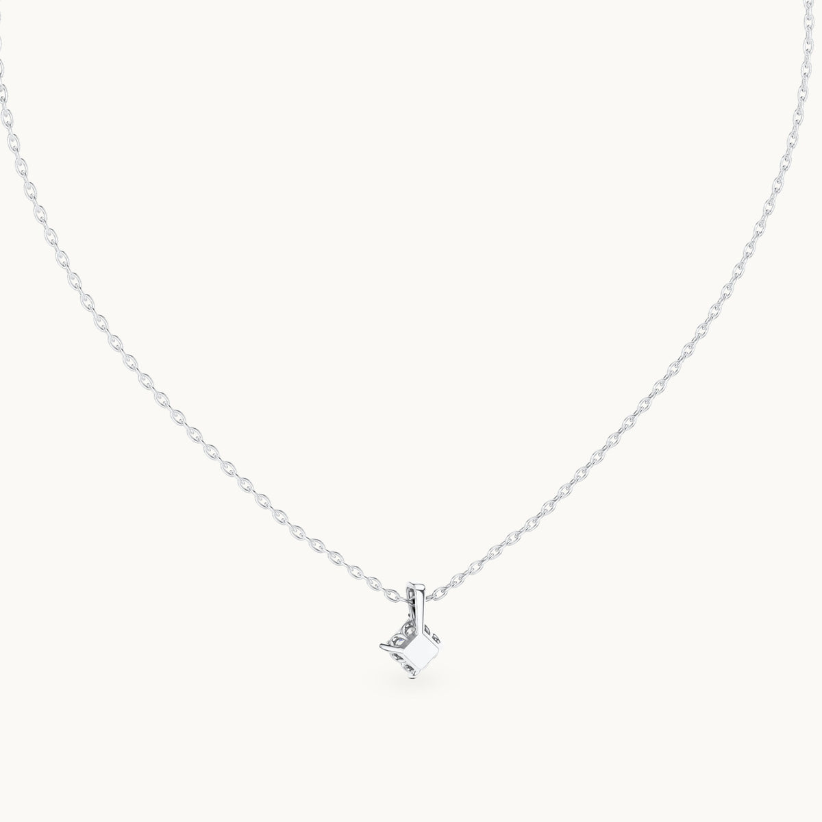 Princess-cut lab-grown diamond kite-set solitaire drop pendant in white gold, 0.50 CT TW, view 4