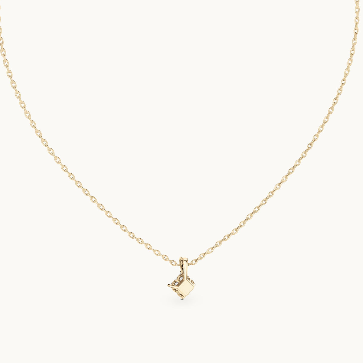 Princess-cut lab-grown diamond kite-set solitaire drop pendant in yellow gold, 0.50 CT TW, view 4