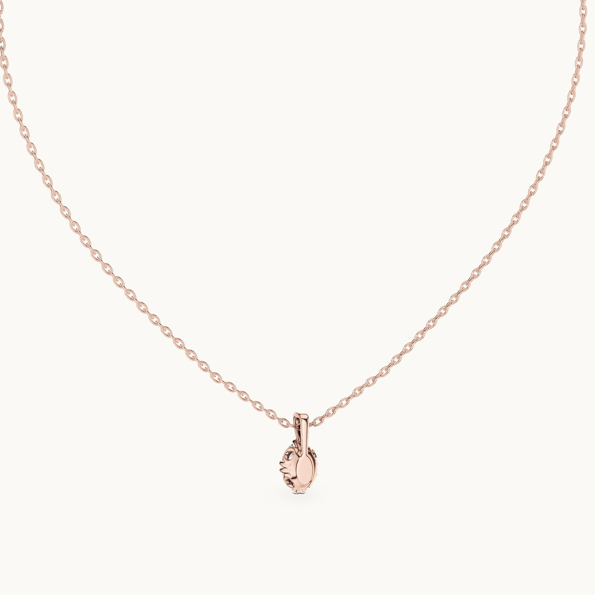 Oval lab-grown diamond solitaire pendant in rose gold, 0.75 CT TW, view 4