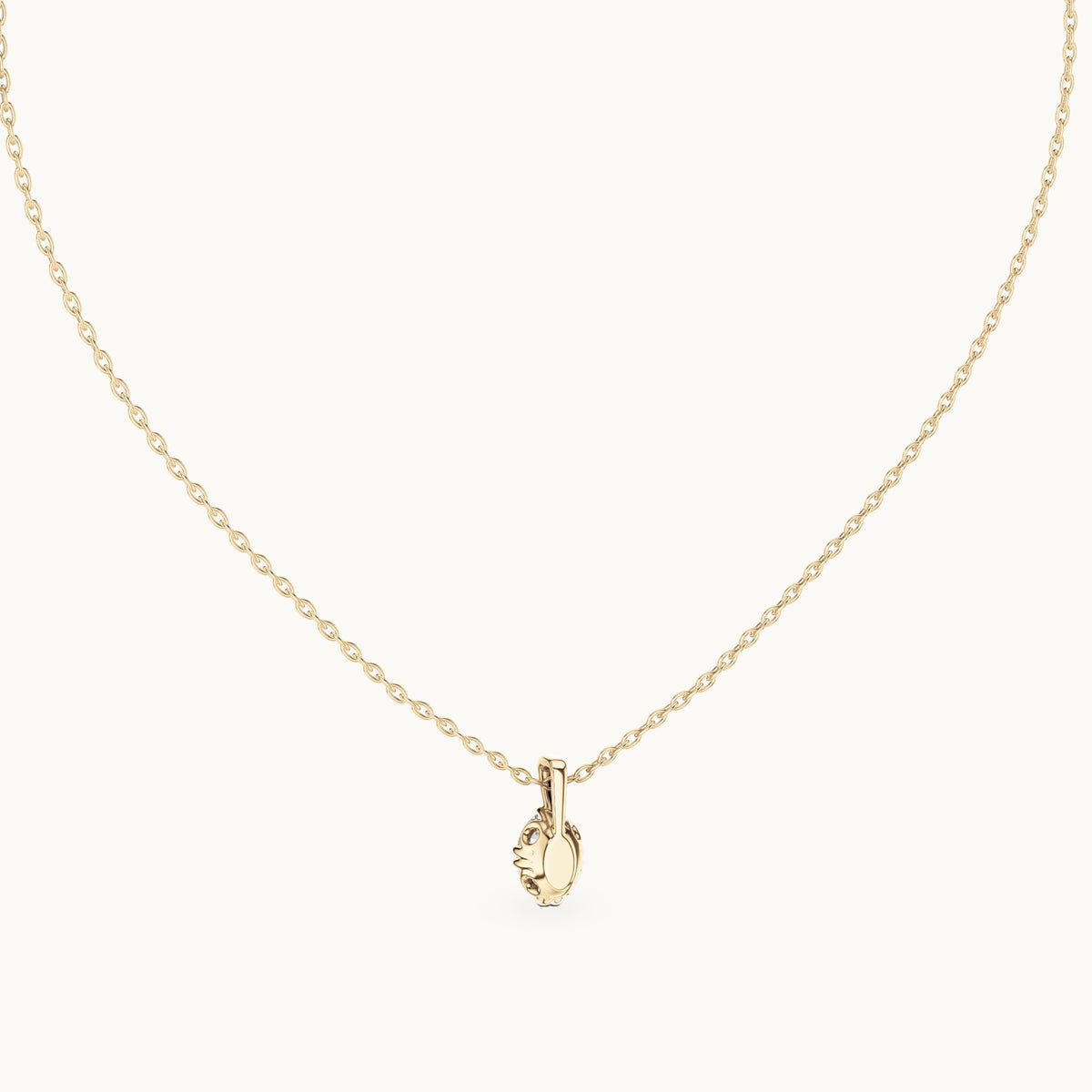 Oval lab-grown diamond solitaire pendant in yellow gold, 0.75 CT TW, view 4