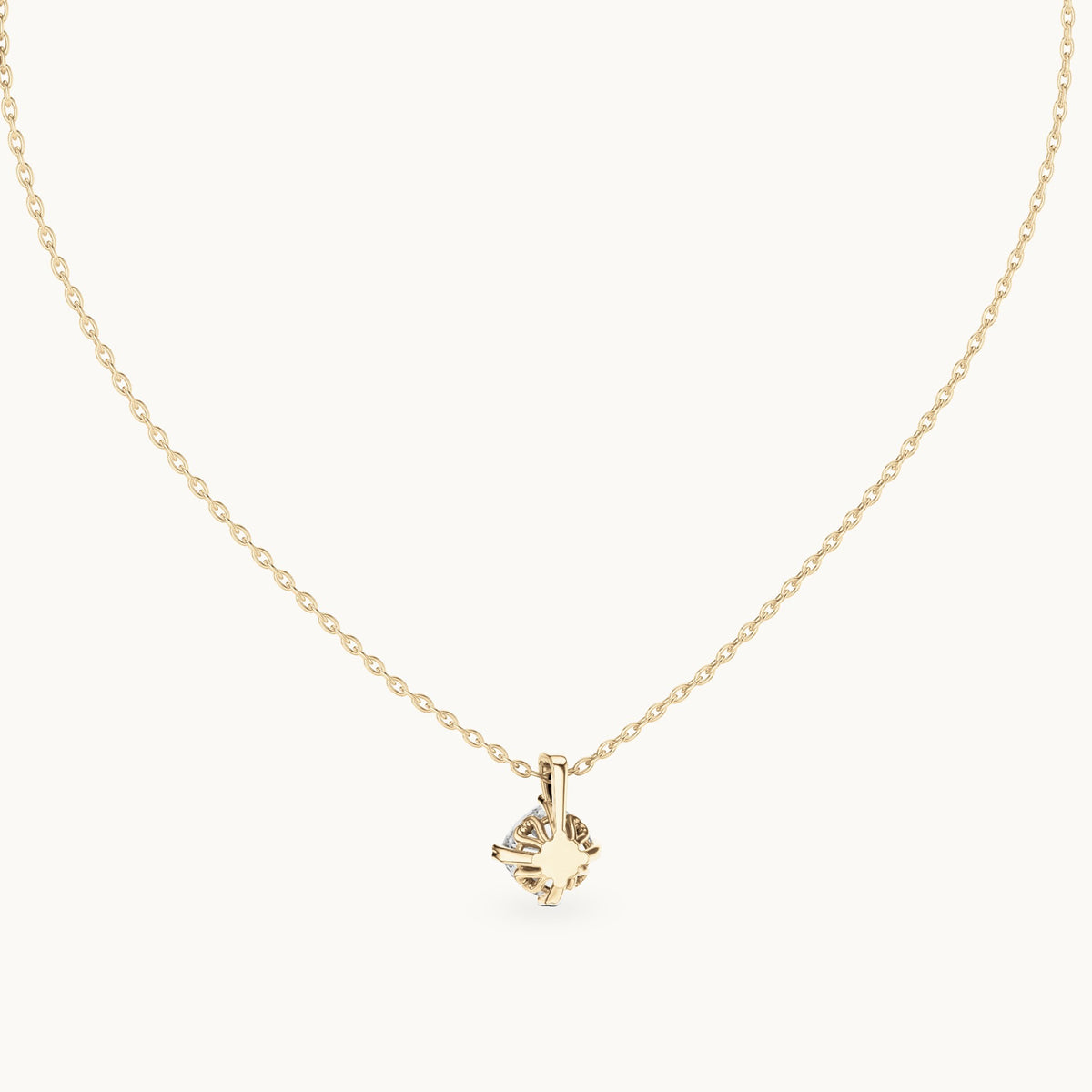 Cushion-cut lab-grown diamond solitaire pendant in yellow gold, 1.00 CT TW, view 4