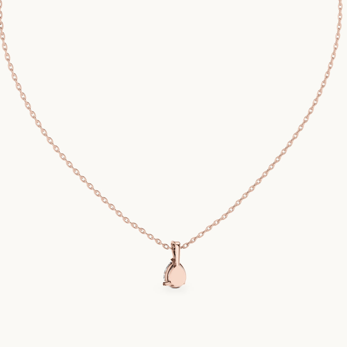 Pear lab-grown diamond solitaire pendant in rose gold, 1.00 CT TW, view 4