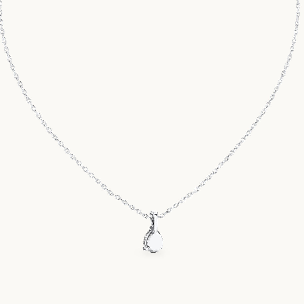 Pear lab-grown diamond solitaire pendant in white gold, 1.00 CT TW, view 4
