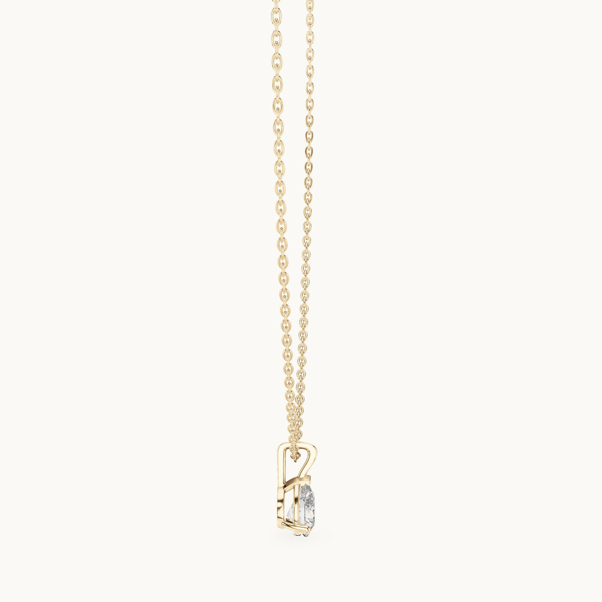 Pear lab-grown diamond solitaire pendant in yellow gold, 1.00 CT TW, view 3