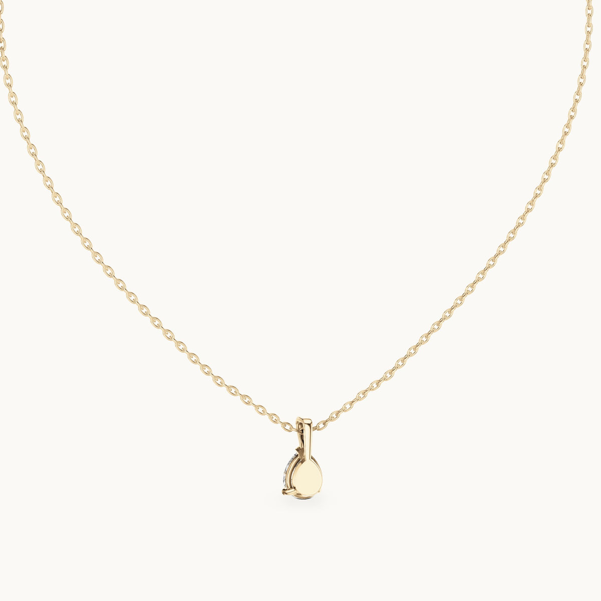 Pear lab-grown diamond solitaire pendant in yellow gold, 1.00 CT TW, view 4