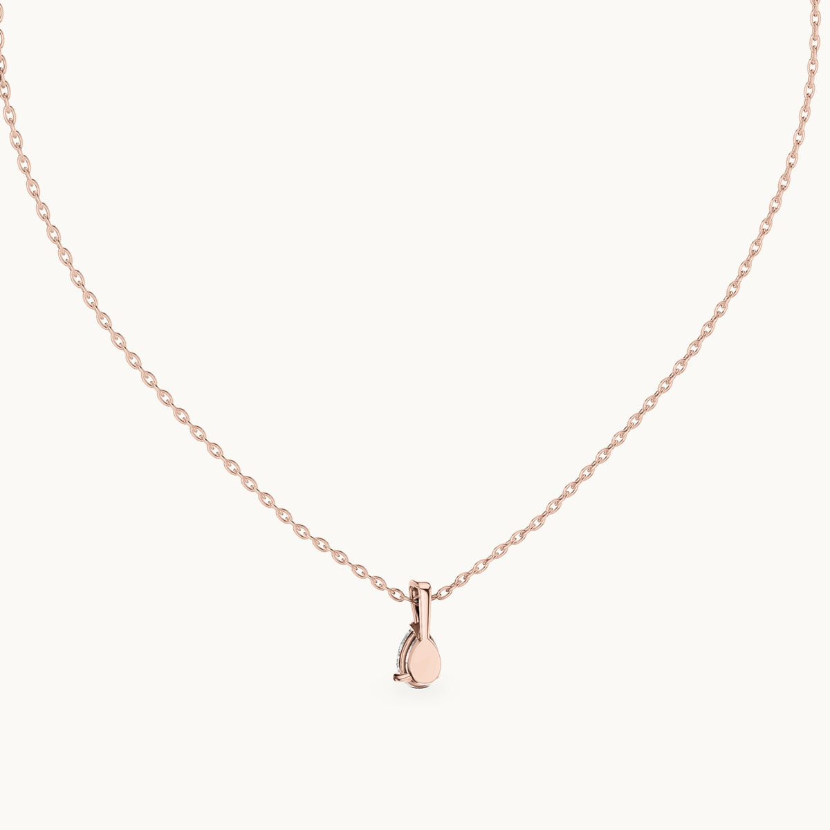 Pear lab-grown diamond solitaire drop pendant in rose gold, 0.75 CT TW, view 4