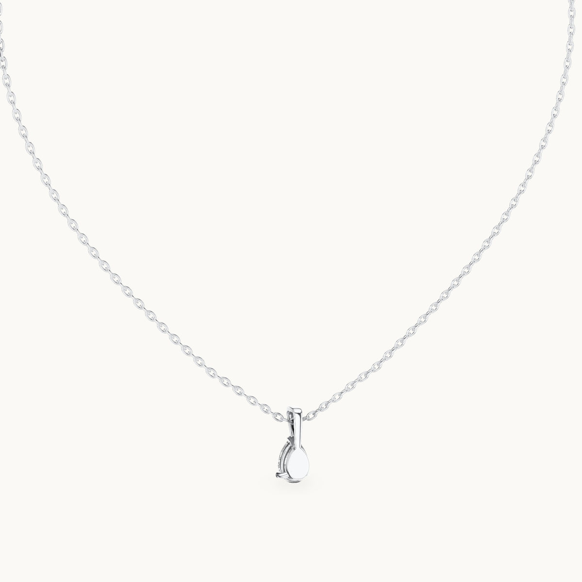 Pear lab-grown diamond solitaire drop pendant in white gold, 0.75 CT TW, view 4