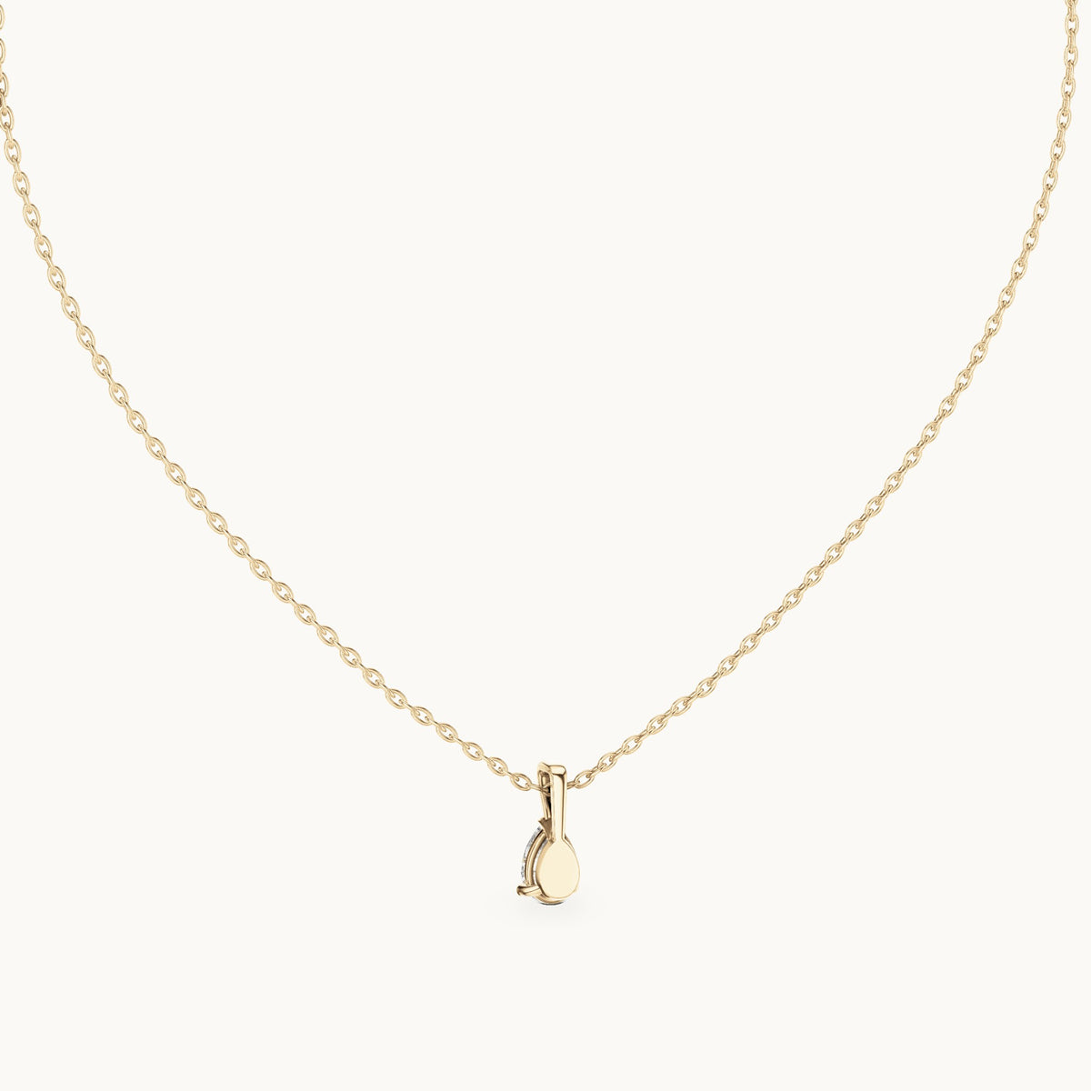 Pear lab-grown diamond solitaire drop pendant in yellow gold, 0.75 CT TW, view 4