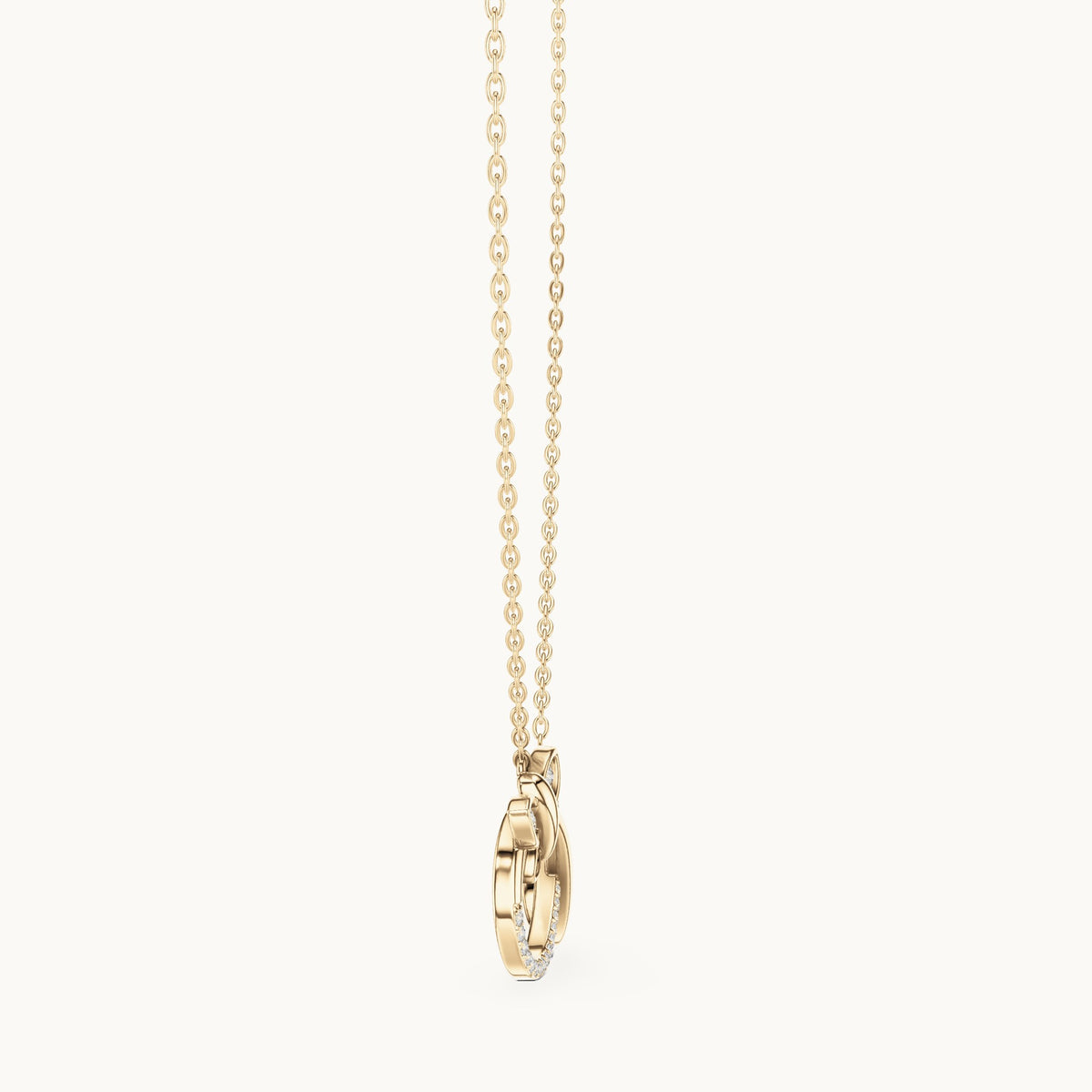 Round lab-grown diamond pave infinity pendant in yellow gold, 0.252 CT TW, view 3