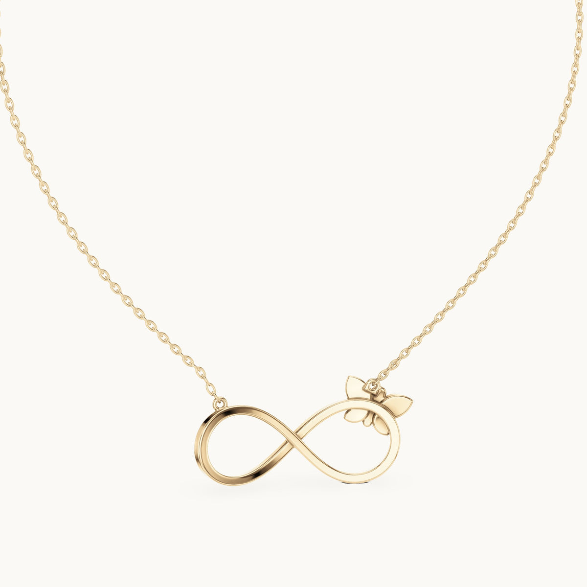 Round lab-grown diamond pave infinity pendant in yellow gold, 0.252 CT TW, view 4