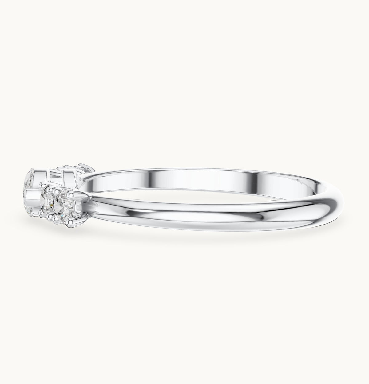 Marquise lab-grown diamond east-west five-stone ring in white gold, 0.29 CT TW, view 3