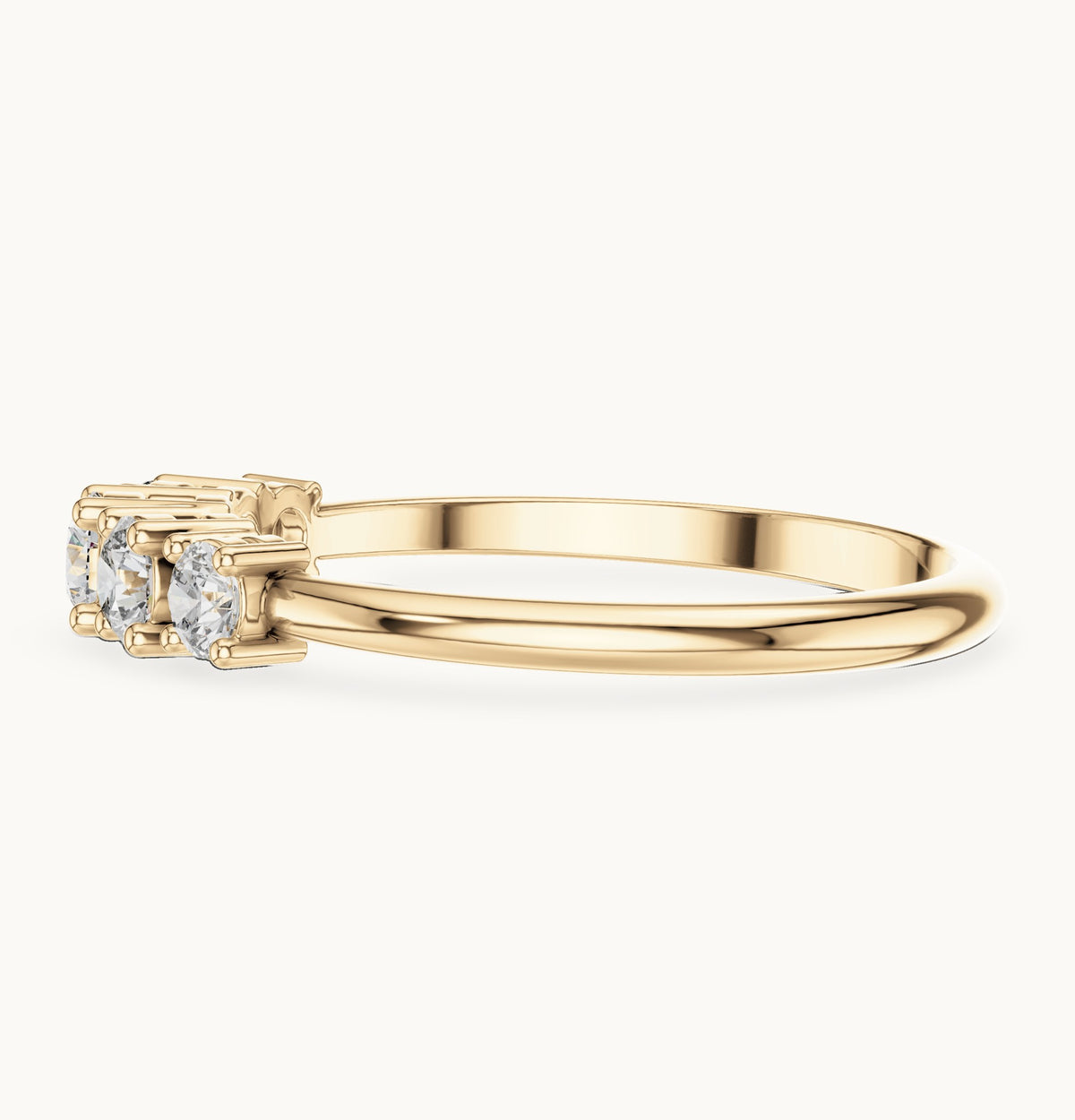 Round lab-grown diamond graduated five-stone band in yellow gold, 0.42 CT TW, view 3