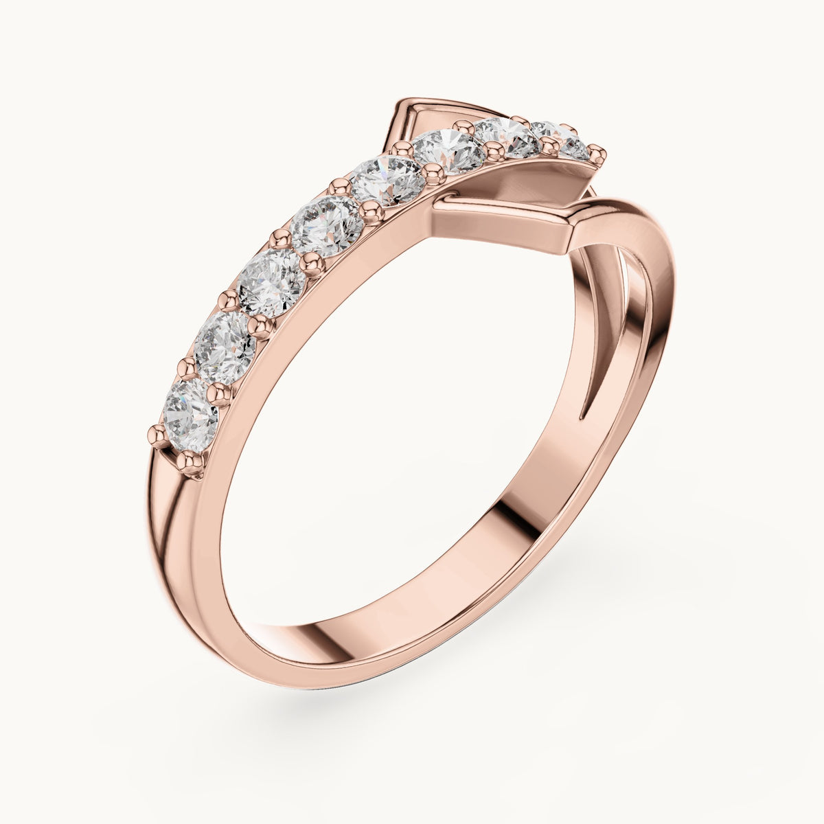 Round lab-grown diamond open wrap ring in rose gold, 0.36 CT TW, view 2