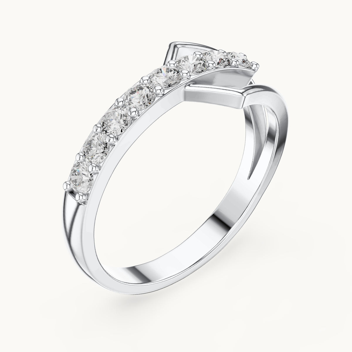 Round lab-grown diamond open wrap ring in white gold, 0.36 CT TW, view 2
