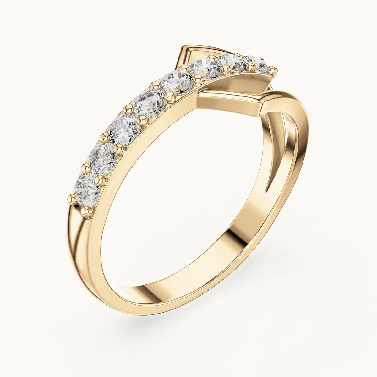 Round lab-grown diamond open wrap ring in yellow gold, 0.36 CT TW, view 2