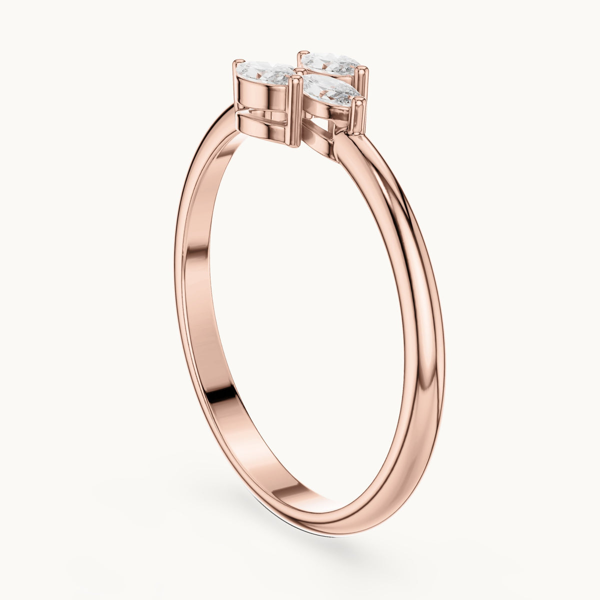 Marquise lab-grown diamond cluster ring in rose gold, 0.21 CT TW, view 1