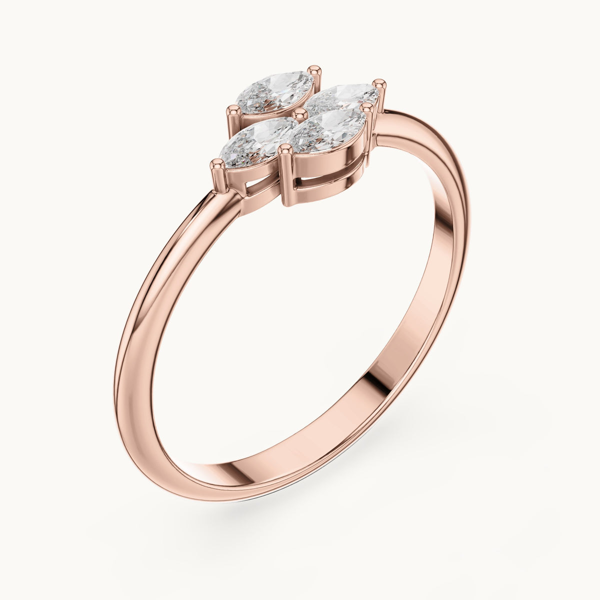 Marquise lab-grown diamond cluster ring in rose gold, 0.21 CT TW, view 2