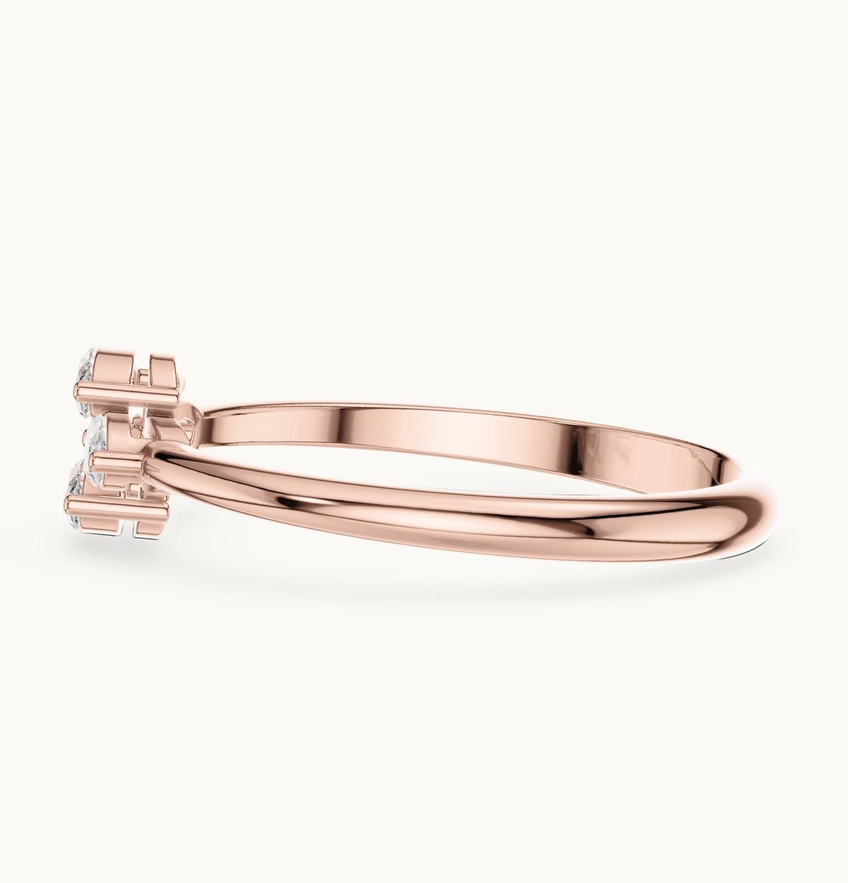 Marquise lab-grown diamond cluster ring in rose gold, 0.21 CT TW, view 3