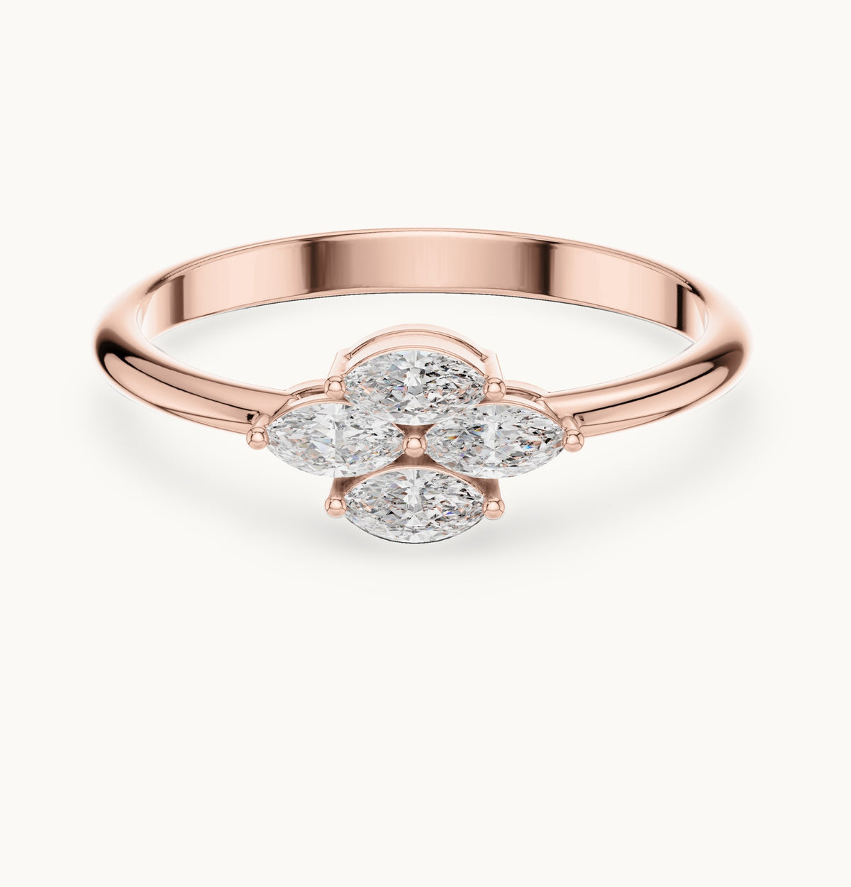 Marquise lab-grown diamond cluster ring in rose gold, 0.21 CT TW, view 4