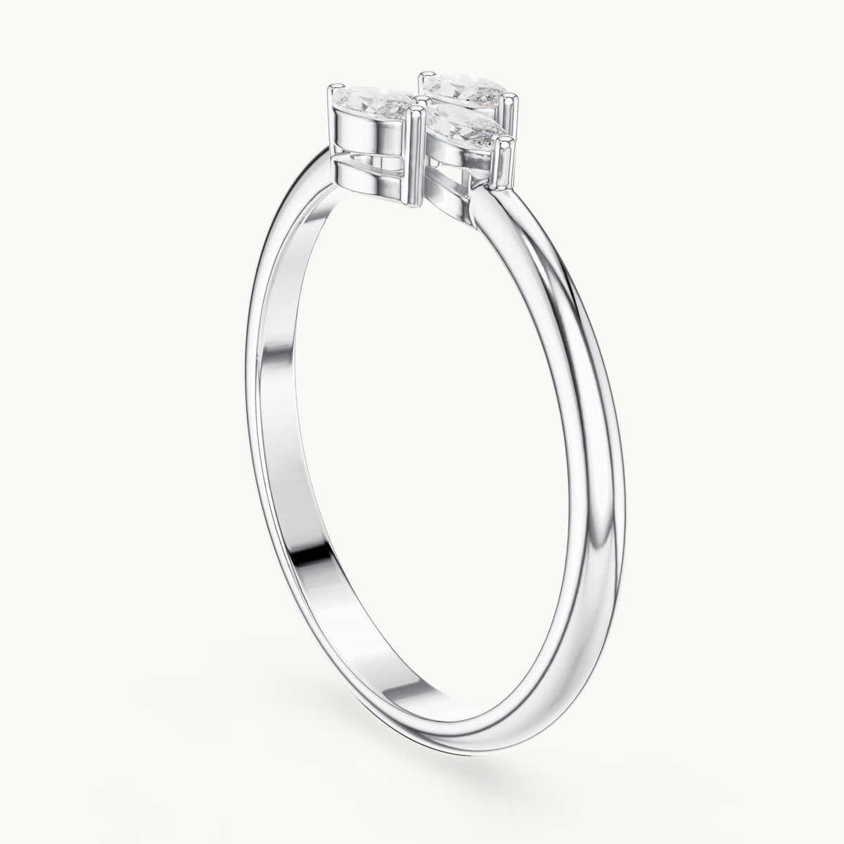 Marquise lab-grown diamond cluster ring in white gold, 0.21 CT TW, view 1