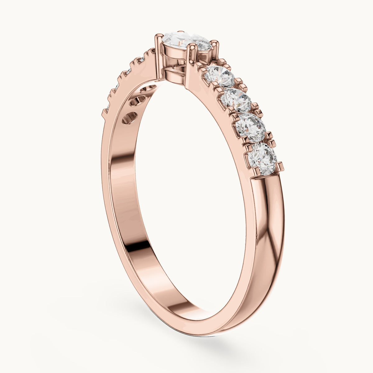 Marquise lab-grown diamond east-west anniversary band in rose gold, 0.38 CT TW, view 1