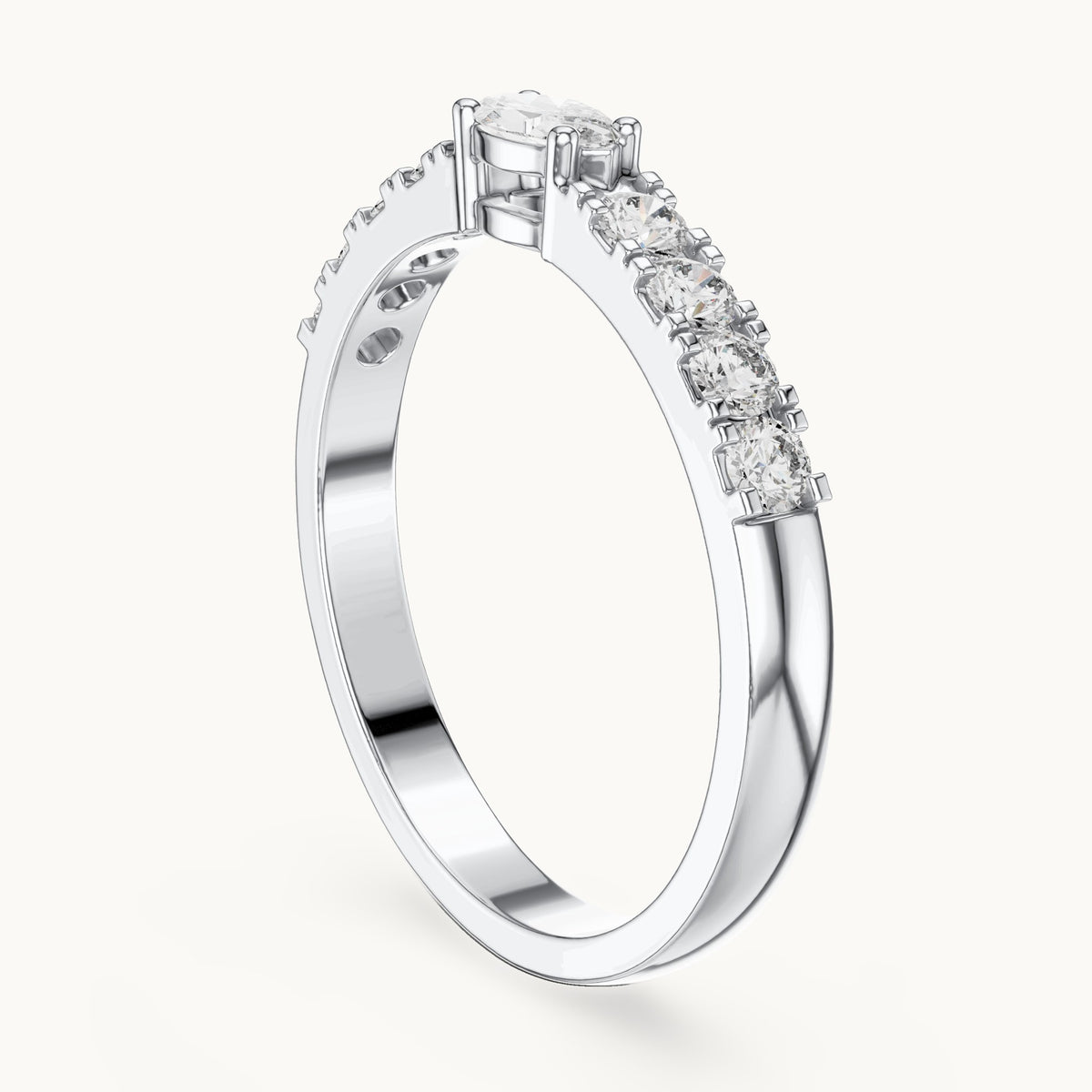 Marquise lab-grown diamond east-west anniversary band in white gold, 0.38 CT TW, view 1