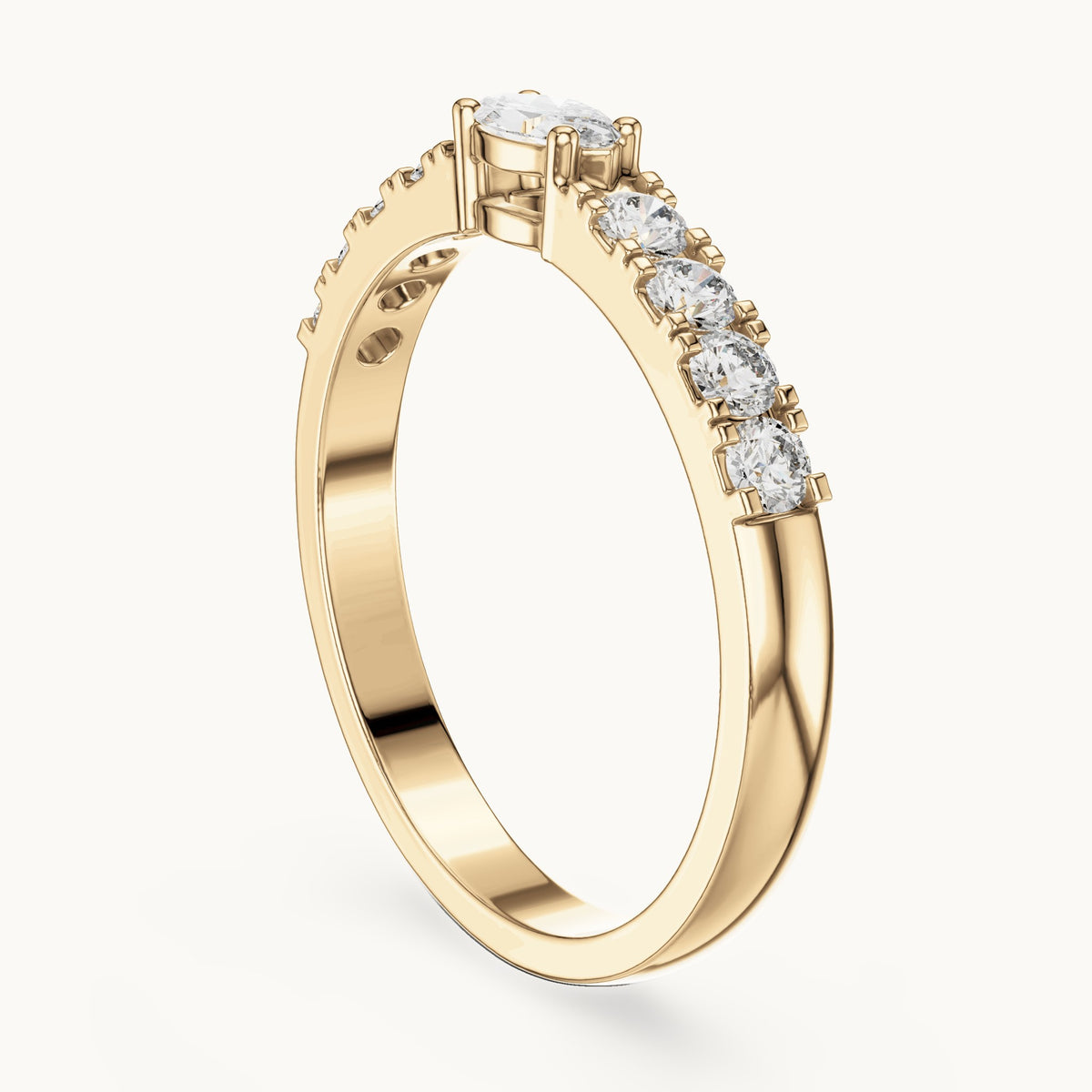 Marquise lab-grown diamond east-west anniversary band in yellow gold, 0.38 CT TW, view 1