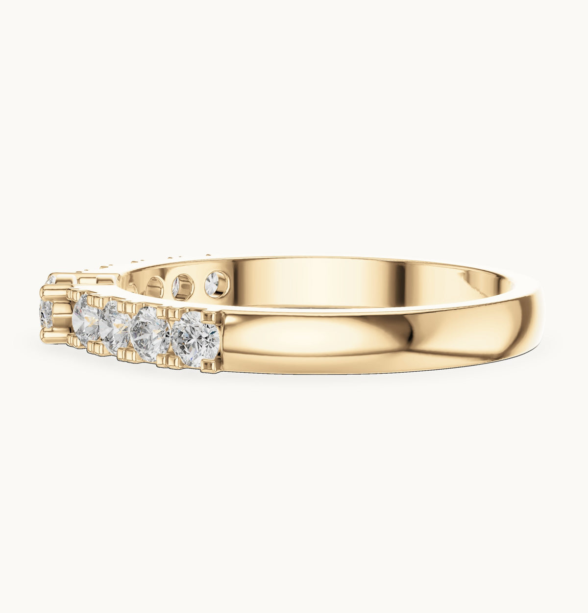 Marquise lab-grown diamond east-west anniversary band in yellow gold, 0.38 CT TW, view 3