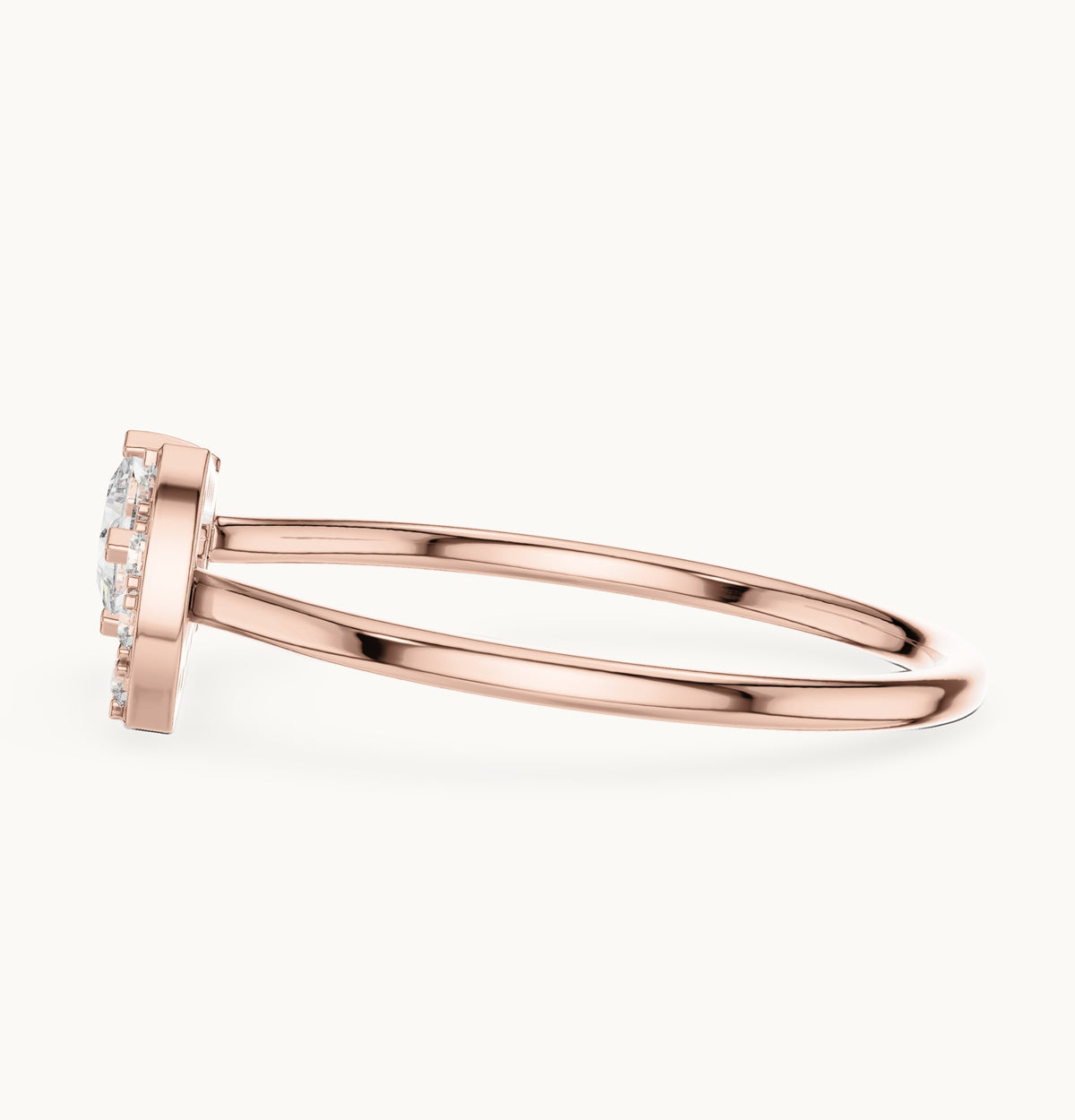 Princess-cut lab-grown diamond open loop ring in rose gold, 0.26 CT TW, view 3