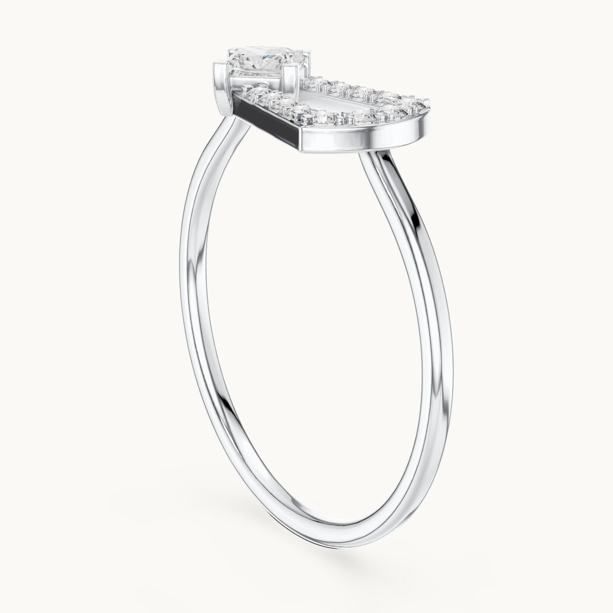 Princess-cut lab-grown diamond open loop ring in white gold, 0.26 CT TW, view 1