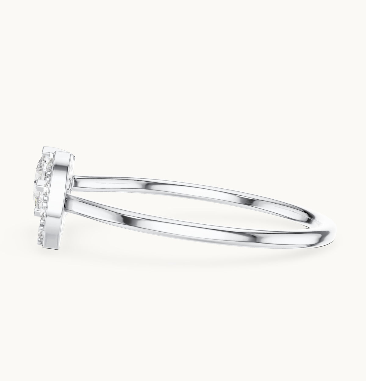 Princess-cut lab-grown diamond open loop ring in white gold, 0.26 CT TW, view 3