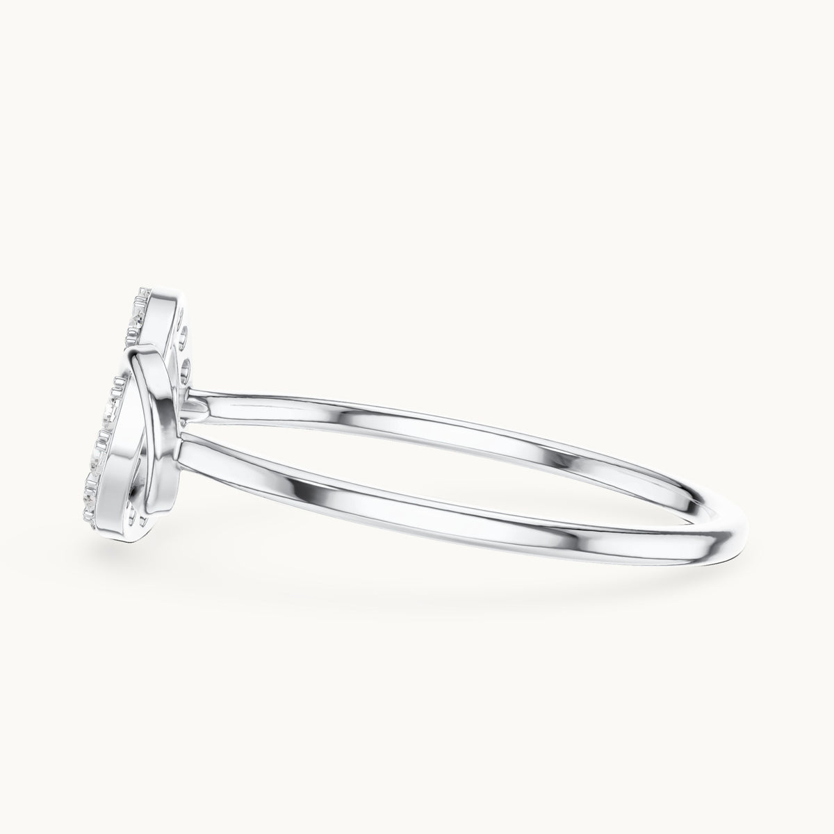 Round lab-grown diamond interlocking circles ring in white gold, 0.15 CT TW, view 3