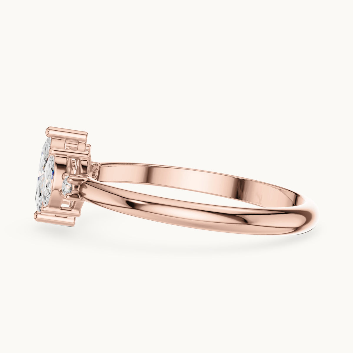 Marquise lab-grown diamond five-stone ring in rose gold, 0.31 CT TW, view 3