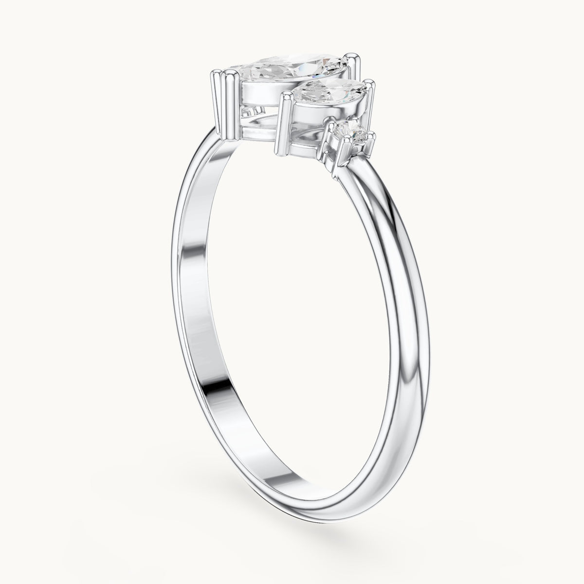Marquise lab-grown diamond five-stone ring in white gold, 0.31 CT TW, view 1