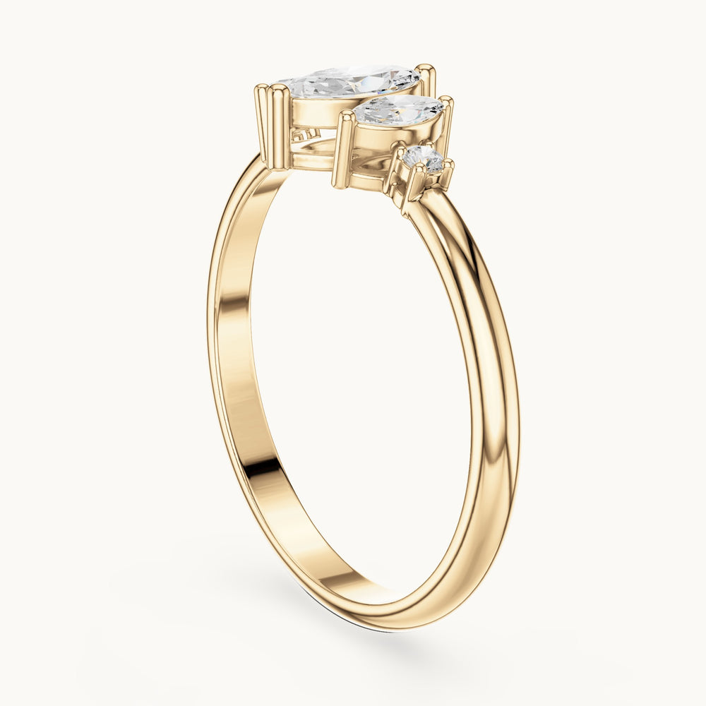 Marquise lab-grown diamond five-stone ring in yellow gold, 0.31 CT TW, view 1