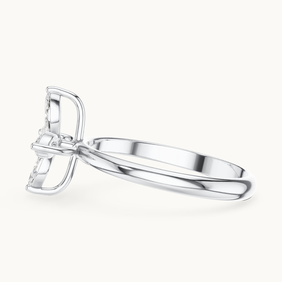 Marquise lab-grown diamond clover flower ring in white gold, 0.41 CT TW, view 3